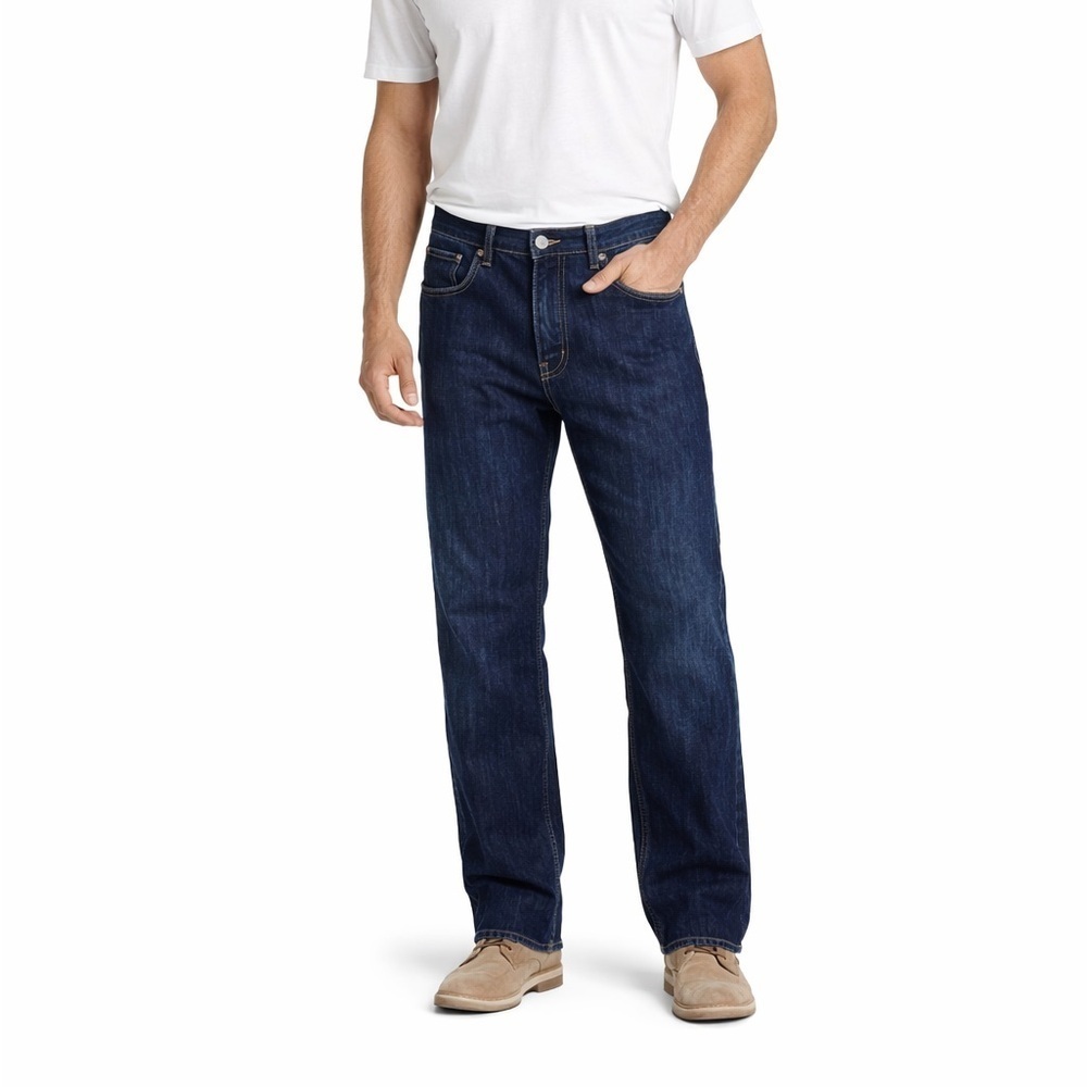 BOSS Hugo Boss Men’s Straight Leg Jeans 36x34 Dark Wash Blue Denim